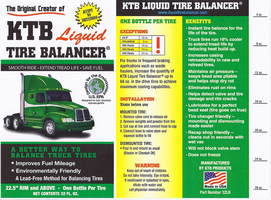 Tech Tire Balancing Beads Chart